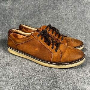 Johnston & Murphy J&M 1850 Mens 11.5 M Tan Leather Sneakers 25-3240 Sheepskin